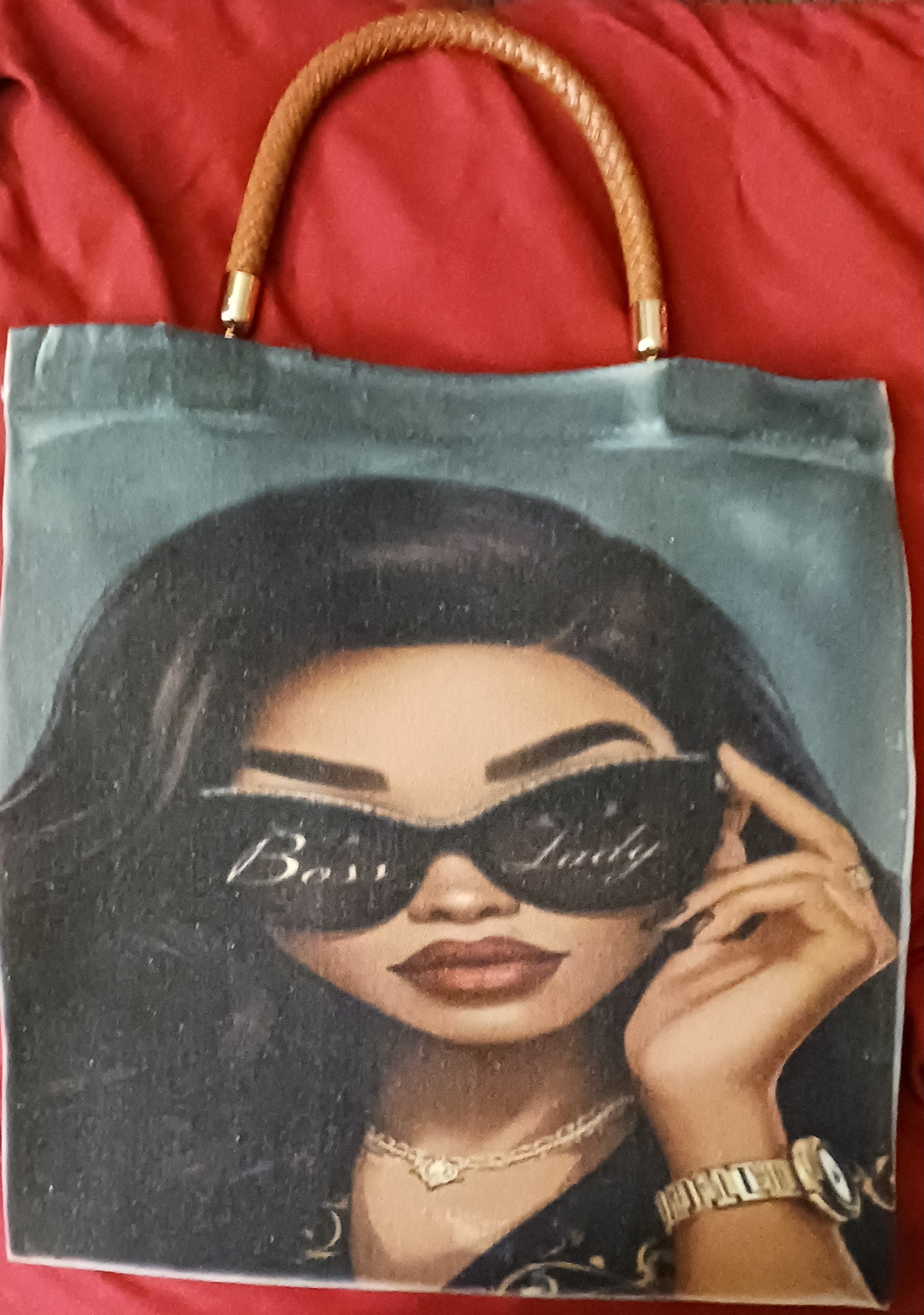 Boss Lady sublimation canvas tote.
